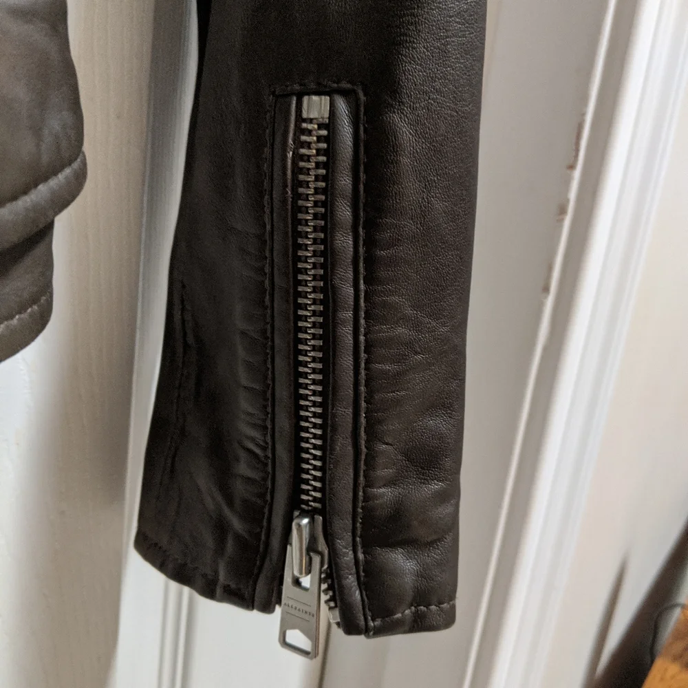 All Saints Balfern Leather Biker's Jacket Size 4 - Picture 6 of 16